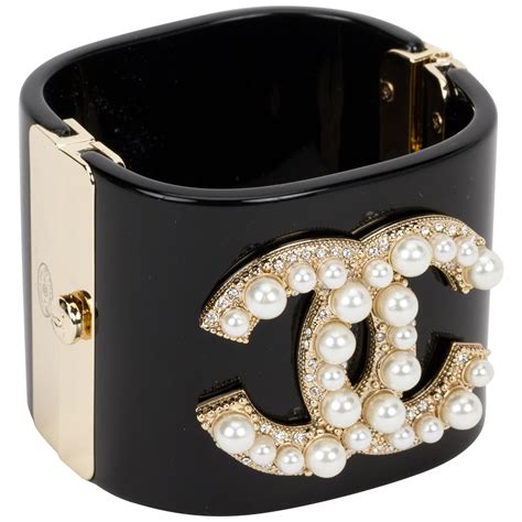 fake lucite chanel bracelet with large pearl|chanel jewelry collection.